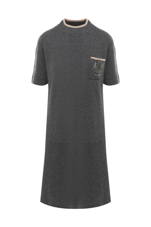 Платье из кашемира серое женское - фото 1