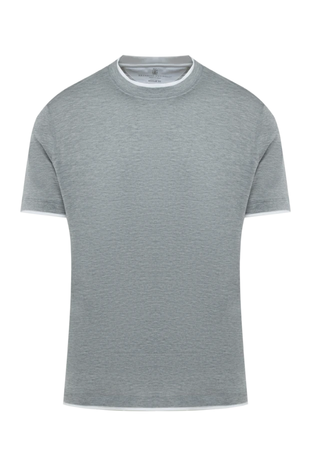 Brunello Cucinelli gray cotton and silk t-shirt for men 175408 - photo 1