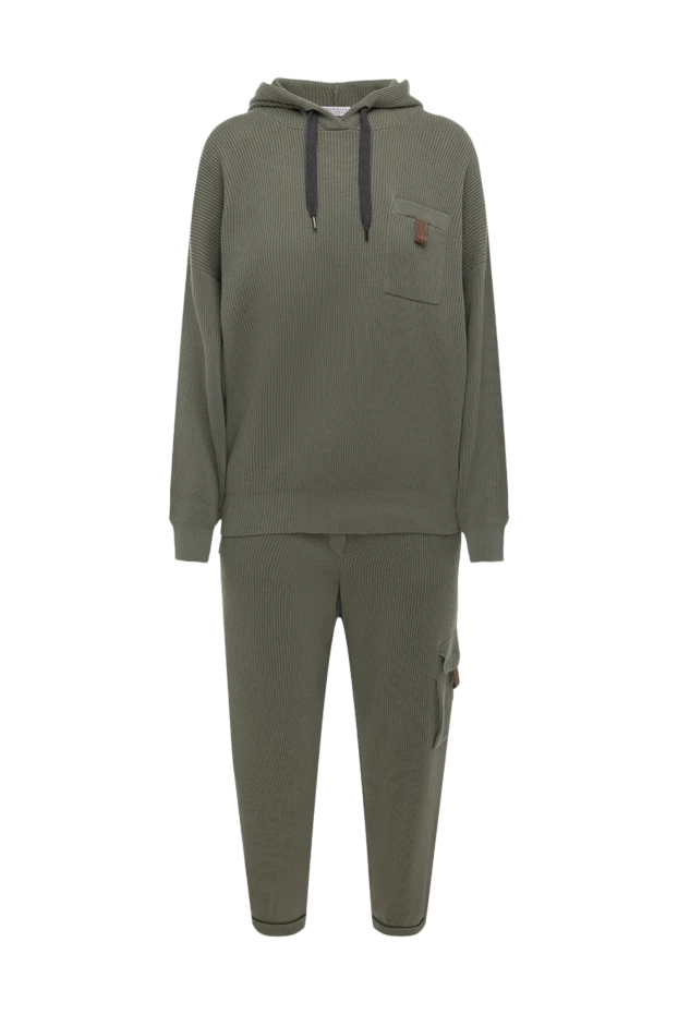 Green cotton walking suit for women - photo 1