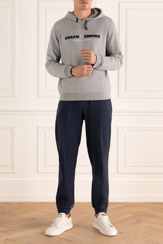 Brunello Cucinelli blue cotton and polyamide pants for men 175415 - photo 2