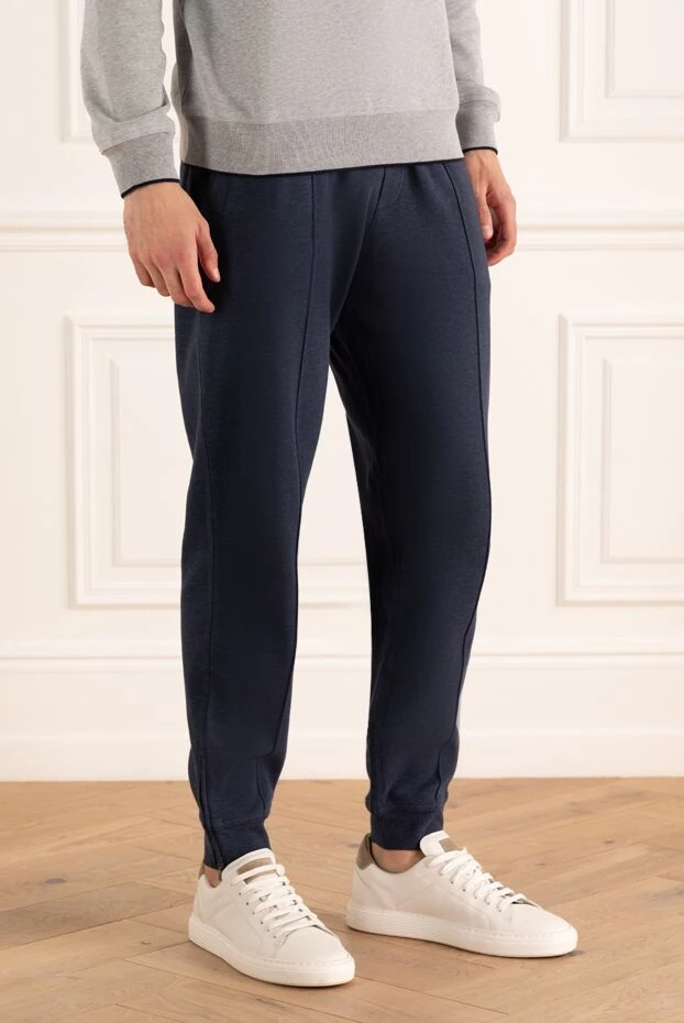 Brunello Cucinelli ерлерге арналған көк мақта және полиамидті шалбар 175415 - фото 3