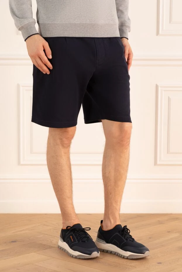 Brunello Cucinelli шорты из хлопка и полиамида синие мужские 175416 - фото 3