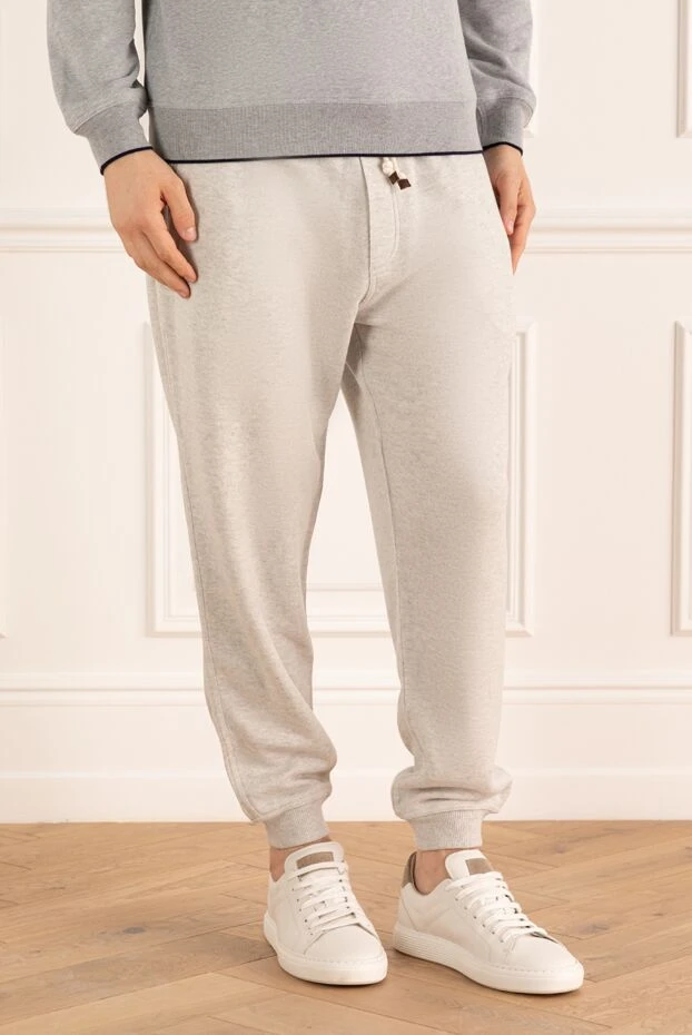 Brunello Cucinelli ерлердің сұр түсті кашемир шалбары 175419 - фото 3