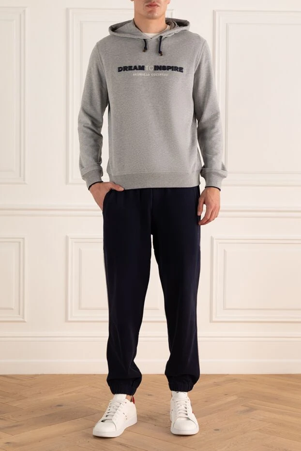 Brunello Cucinelli брюки из хлопкового трикотажа тёмно-синего цвета
175420 - фото 2