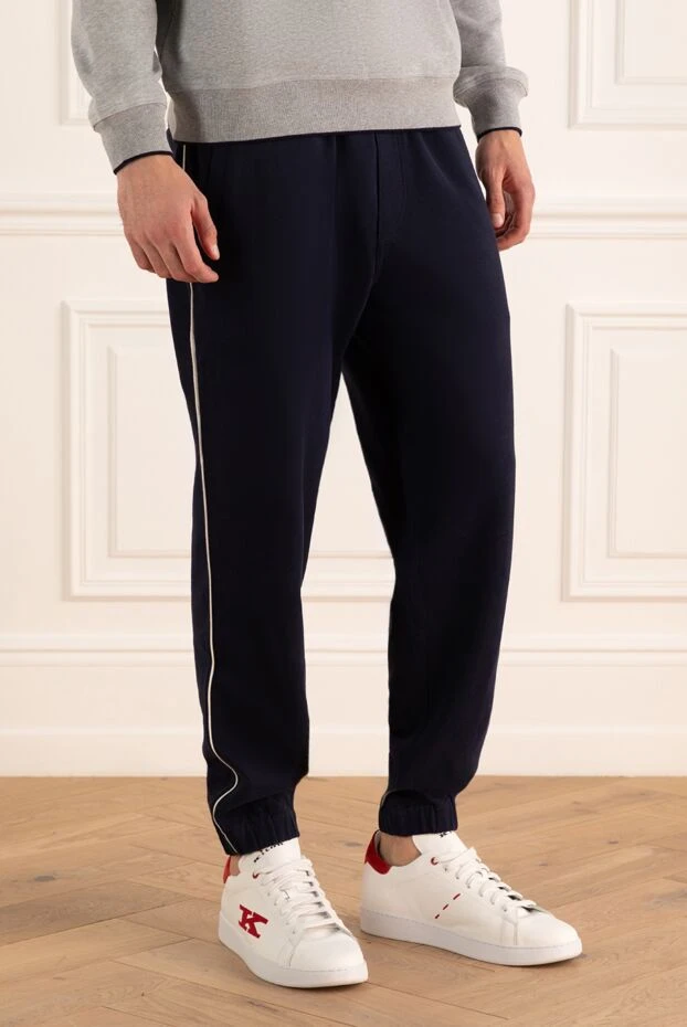 Brunello Cucinelli қою көк мақтадан жасалған джерси шалбар
 175420 - фото 3