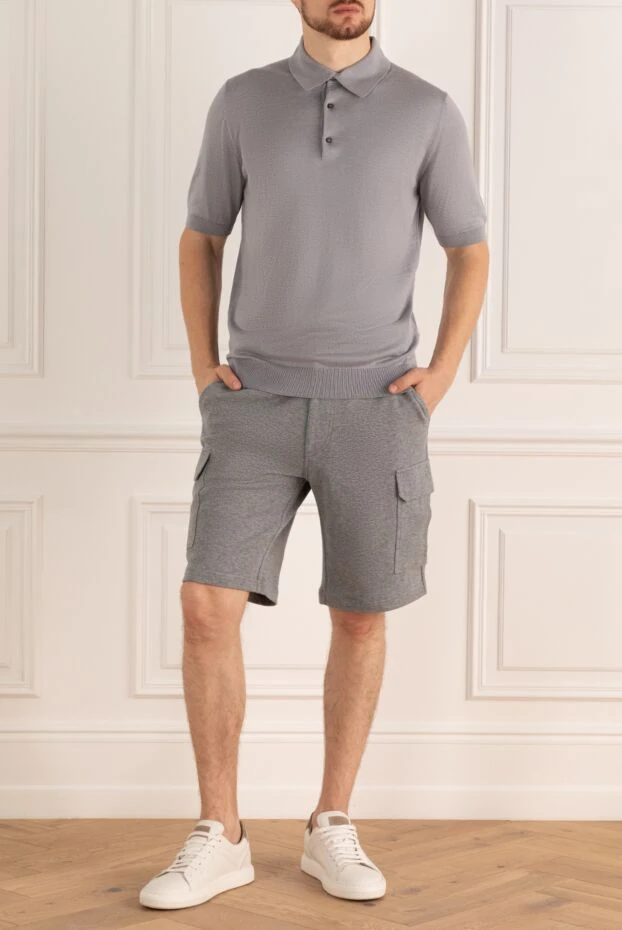 Brunello Cucinelli бүйір қалтасы және реттелетін белдігі бар мақта шорт 175422 - фото 2