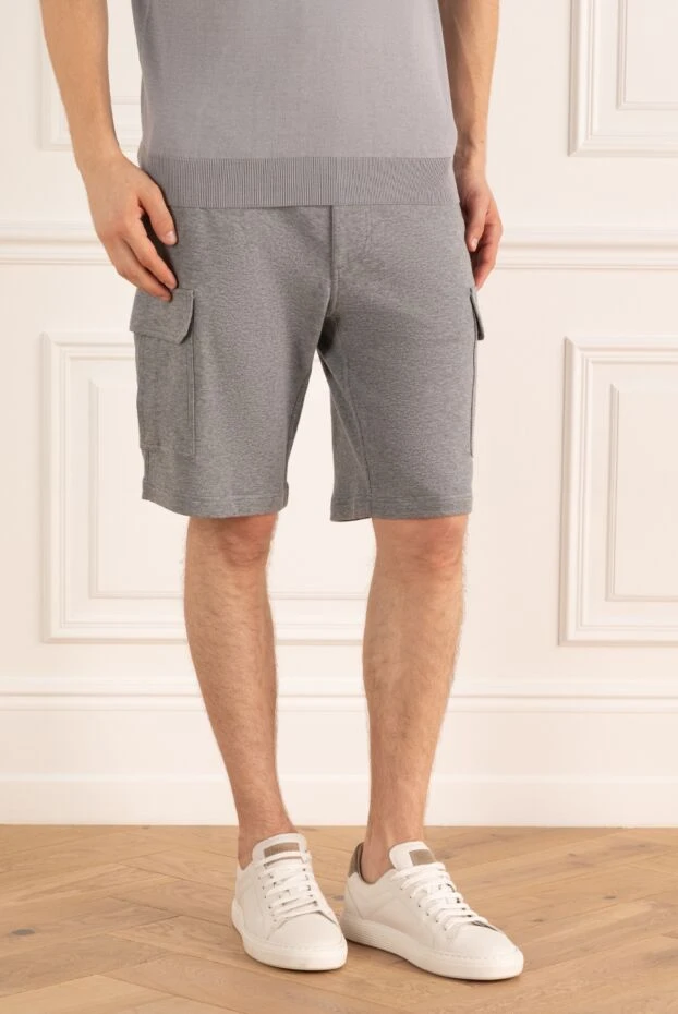 Brunello Cucinelli шорты из хлопка с боковыми карманами и регулируемым поясом 175422 - фото 3