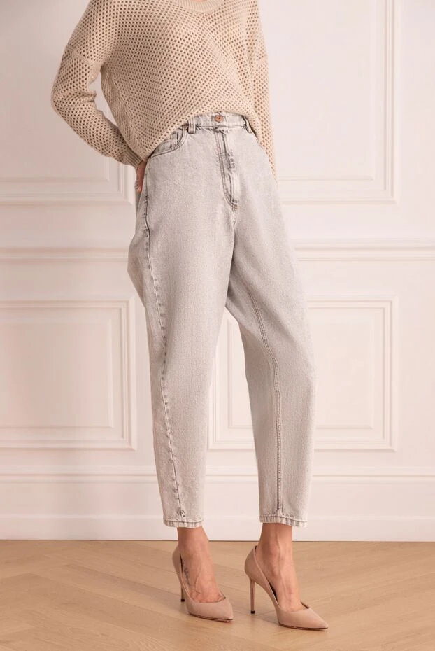 Brunello Cucinelli джинсы mom fit из выбеленного денима с высокой посадкой
женские 175435 - фото 3