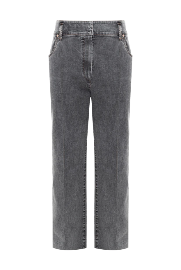 Женские серые джинсы прямого кроя с мягкой текстурой денима
- фото 1