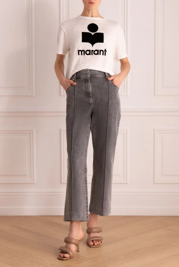 Brunello Cucinelli женские серые джинсы прямого кроя с мягкой текстурой денима
 175437 - фото 2