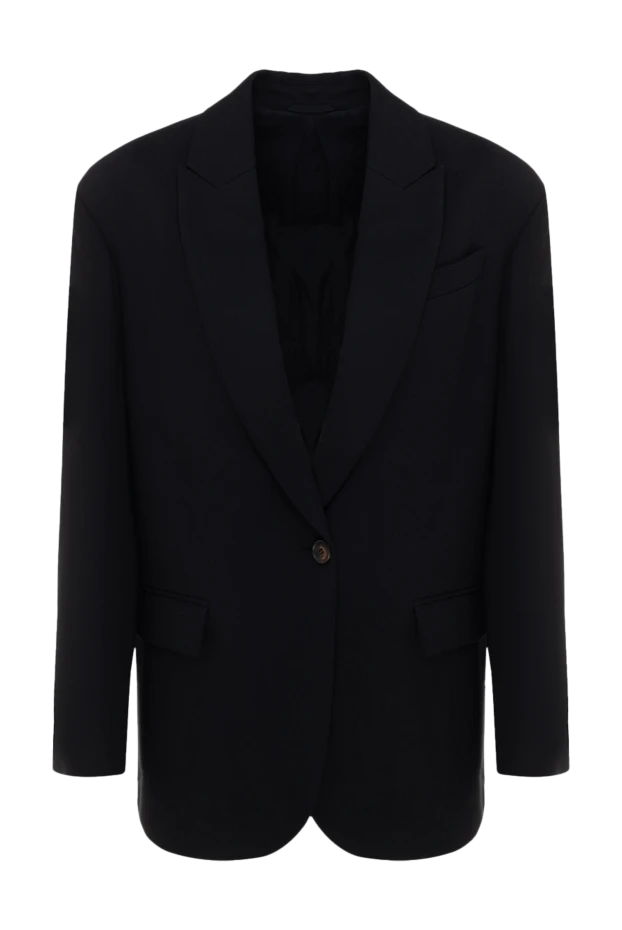 Black viscose and wool jacket for women - photo 1