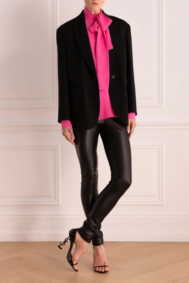 Brunello Cucinelli жакет из вискозы и шерсти черный женский 175444 - фото 2