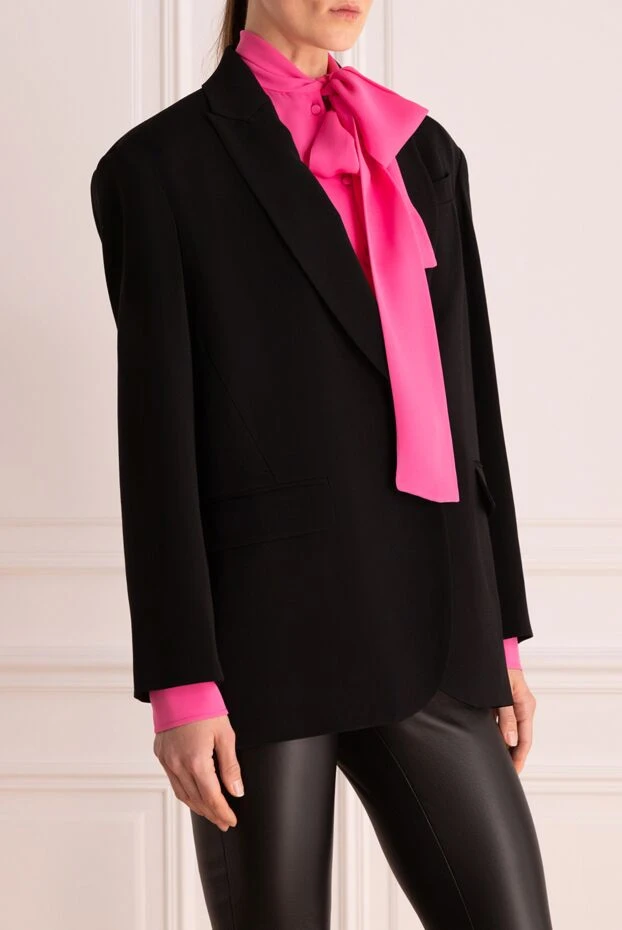 Brunello Cucinelli жакет из вискозы и шерсти черный женский 175444 - фото 3