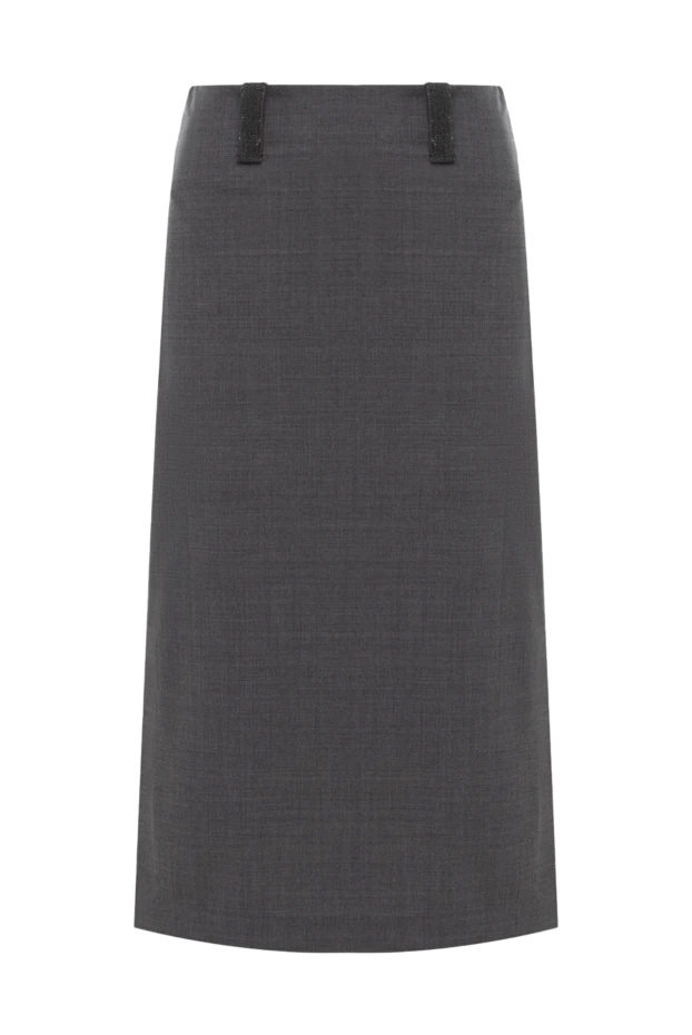 Стильная юбка из твида с разрезом по бокам - фото 1