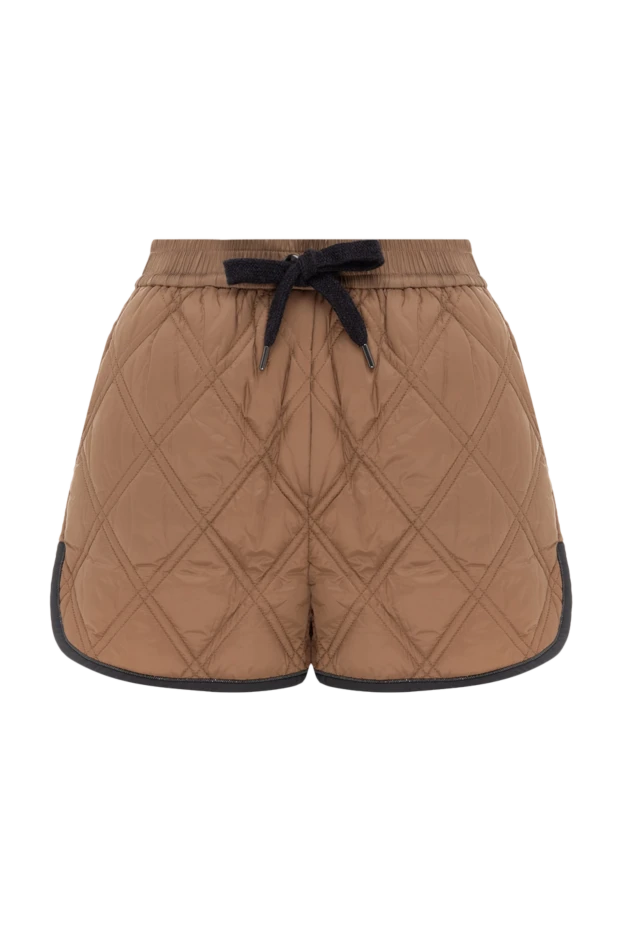 Шорты из нейлона коричневые женские - фото 1