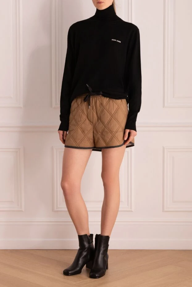 Brunello Cucinelli шорты из нейлона коричневые женские 175451 - фото 3