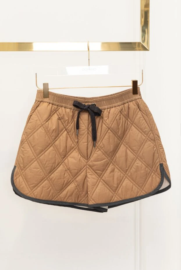 Brunello Cucinelli шорты из нейлона коричневые женские 175451 - фото 2