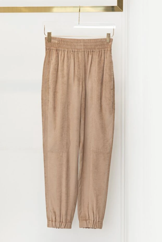 Brunello Cucinelli beige viscose pants for women 175452 - photo 3