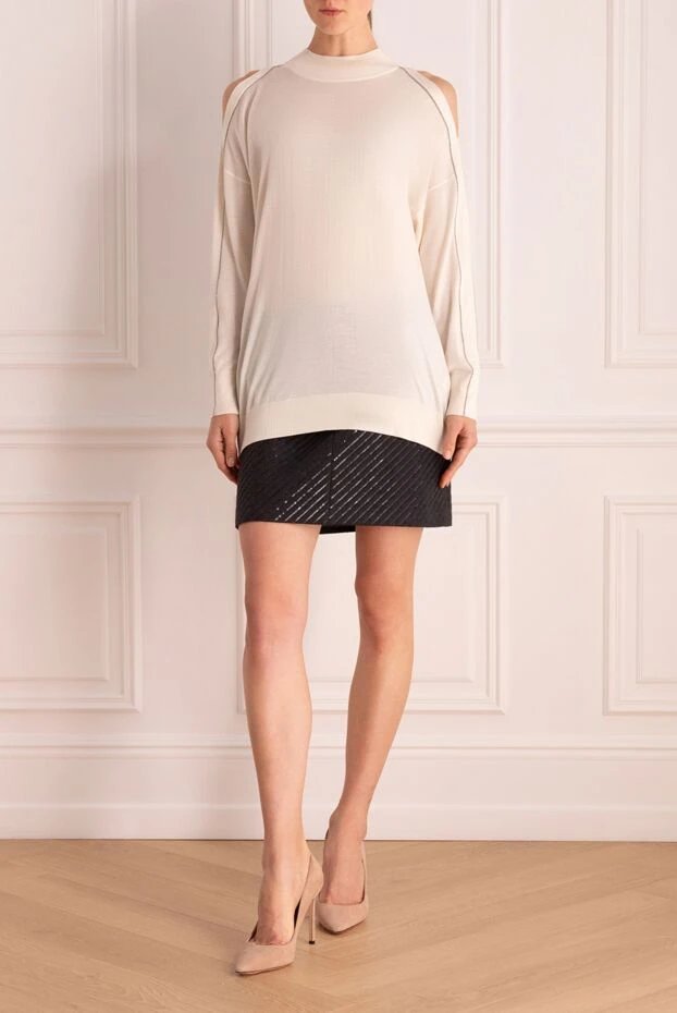 Brunello Cucinelli white cashmere and silk jumper for women 175470 - photo 2