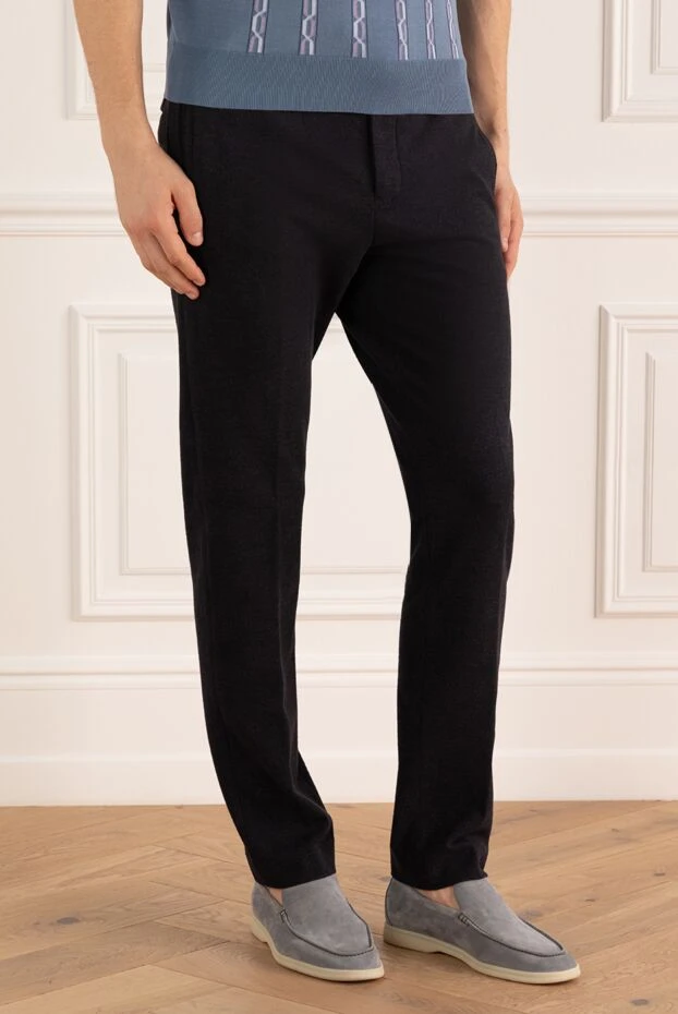 PT01 (Pantaloni Torino) артқы жағы қалталы және тартпа бауы бар қою көк шалбар
 175477 - фото 3
