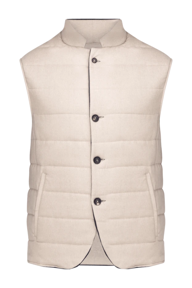 Eleventy man beige silk and cashmere vest for men купить с ценами и фото 175487 - photo 1