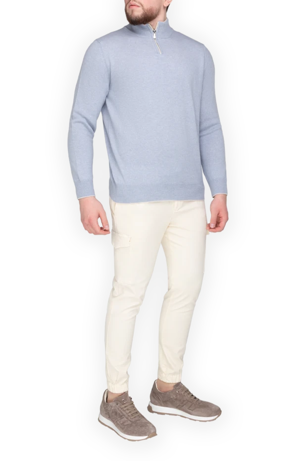 Eleventy man  men's blue long sleeve cashmere jumper купить с ценами и фото 175488 - photo 2