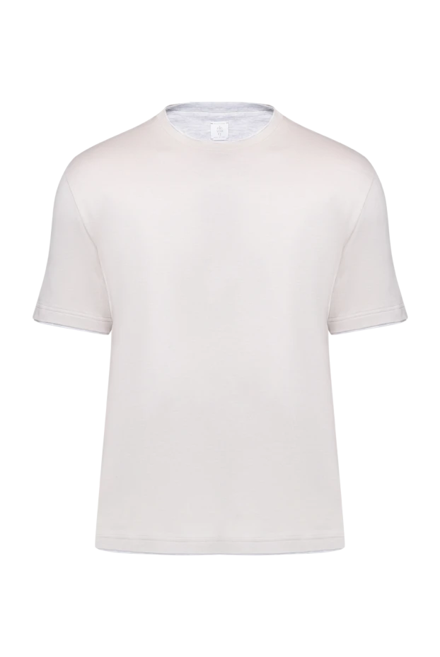 Eleventy man  men's beige cotton and elastane t-shirt купить с ценами и фото 175498 - photo 1