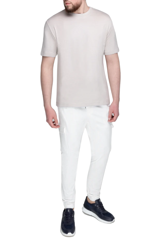 Eleventy man  men's beige cotton and elastane t-shirt купить с ценами и фото 175498 - photo 2