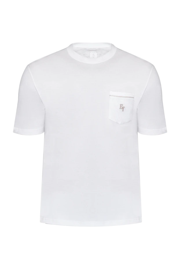 Eleventy man  white cotton t-shirt for men купить с ценами и фото 175500 - photo 1