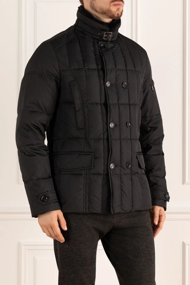 Moorer пуховик стеганый двубортный с воротником-стойкой черный мужской 175524 - фото 3