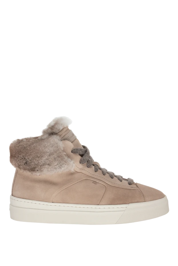 Santoni woman beige nubuck sneakers for women купить с ценами и фото 175531 - photo 1