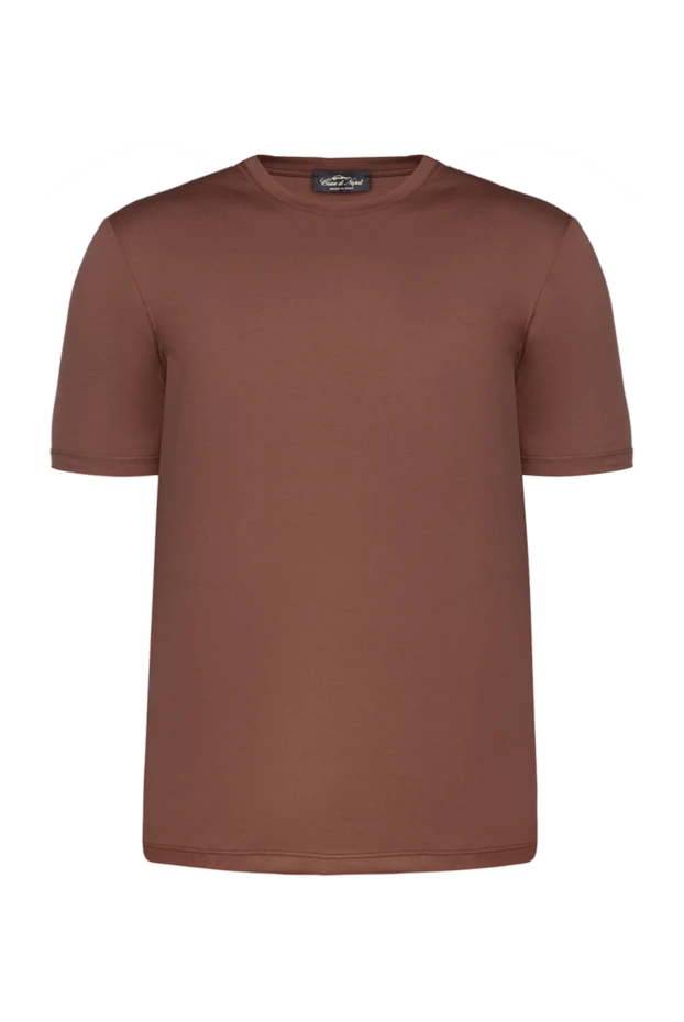 Cesare di Napoli man brown cotton t-shirt for men купить с ценами и фото 175549 - photo 1