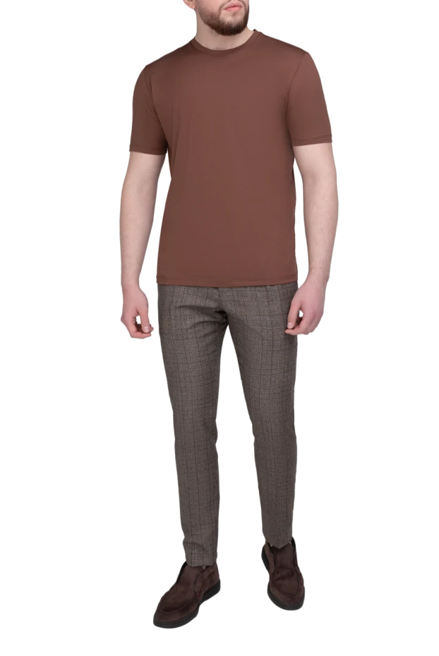 Cesare di Napoli man brown cotton t-shirt for men купить с ценами и фото 175549 - photo 2