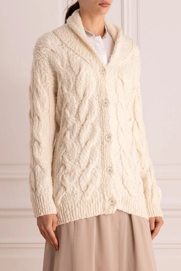 Casheart кардиган вязаный на пуговицах белый женский 175552 - фото 3