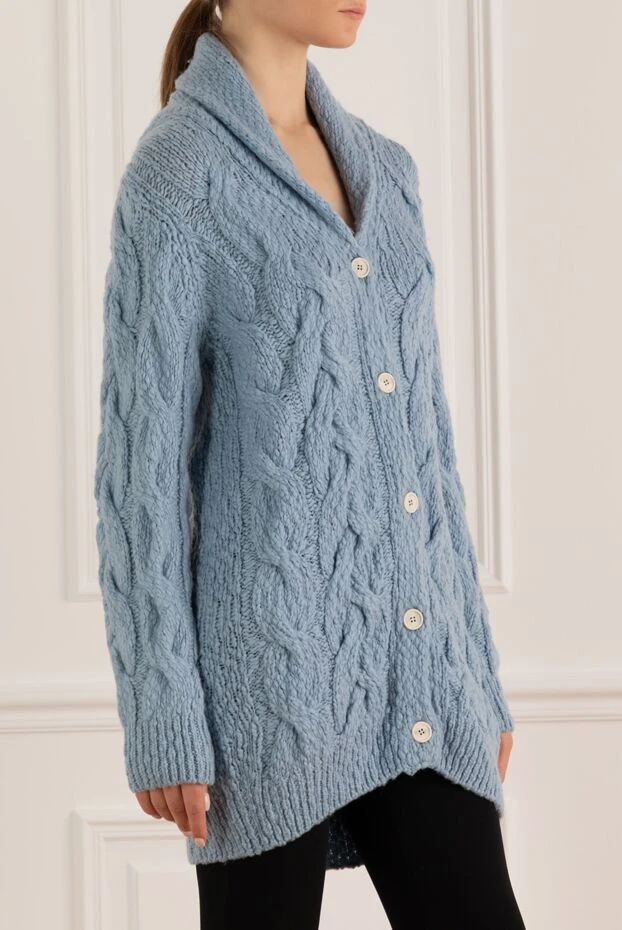 Casheart кардиган голубой женский с косами на пуговицах и крупной вязкой
 175553 - фото 3
