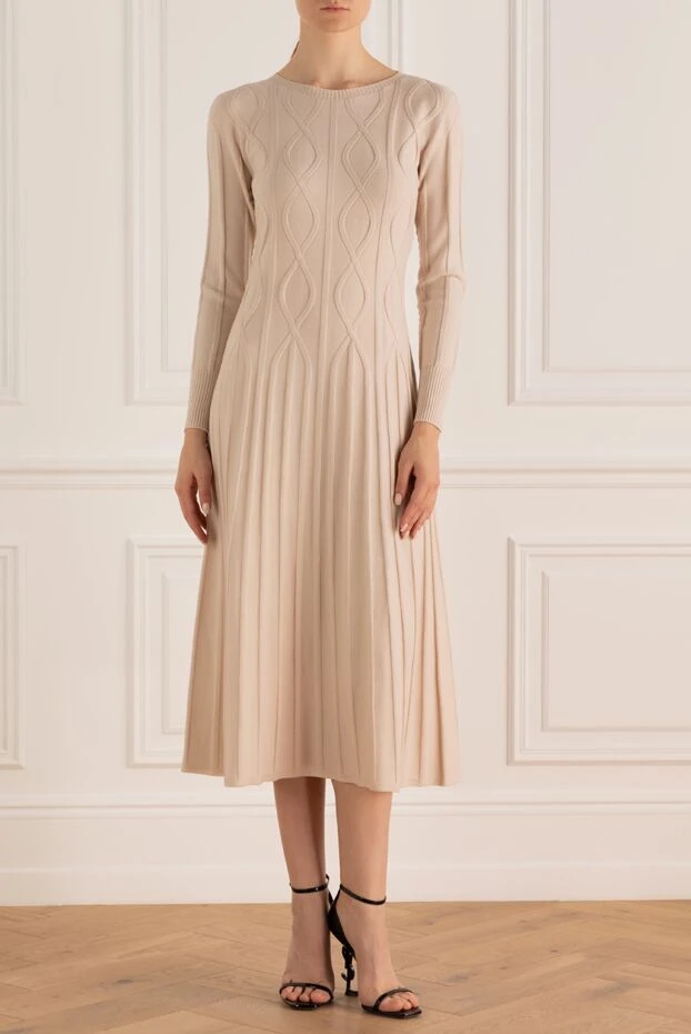 D.Exterior woman beige wool and polyester dress for women купить с ценами и фото 175561 - photo 2