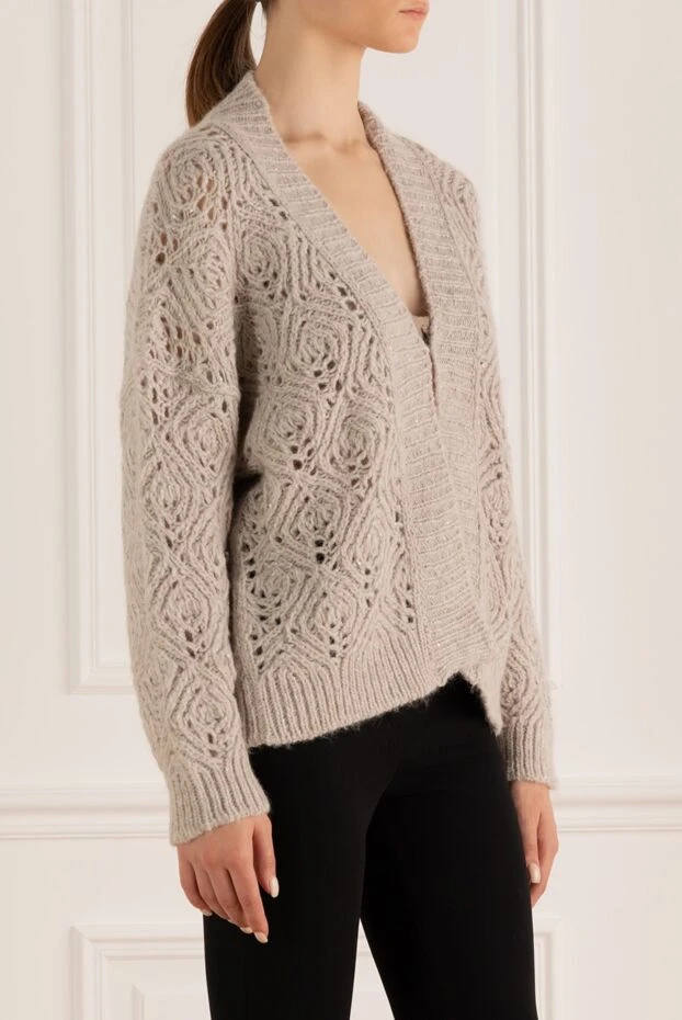 Panicale ажурлы сұр кардиган әйелдерге арналған 175567 - фото 3