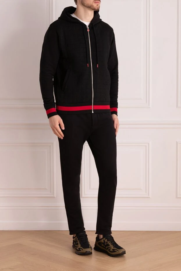 Kiton капюшоны және қызыл манжеттері бар қою көк көрпе костюм
 175575 - фото 3