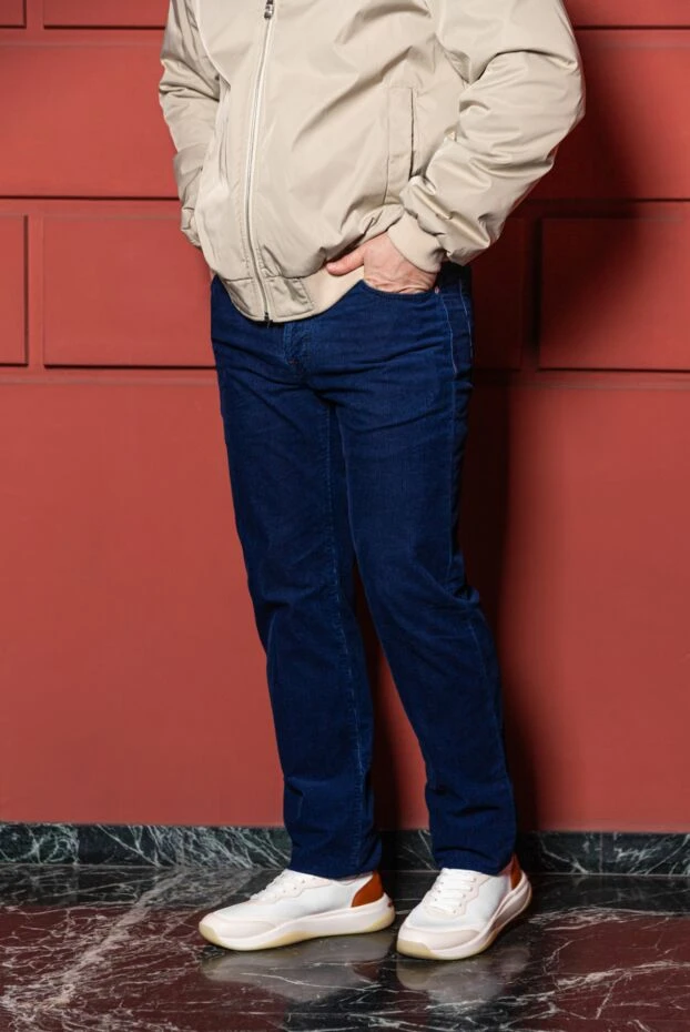 Kiton синие хлопковые джинсы с красными декоративными элементами
175582 - фото 2