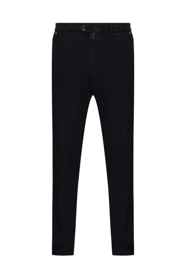 Kiton мужские брюки хлопковые темные с классической посадкой 195747 - photo 1
