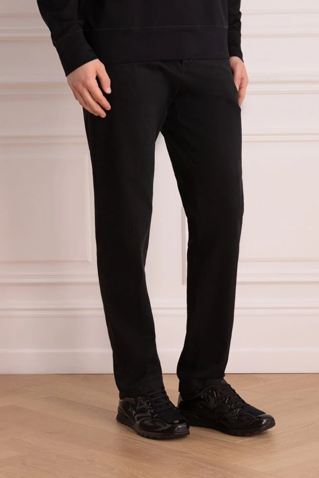 Kiton мужские брюки хлопковые темные с классической посадкой 195747 - photo 3