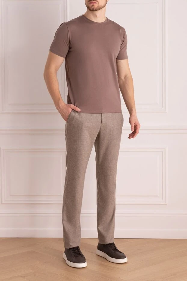 Cesare di Napoli man men's beige trousers купить с ценами и фото 175589 - photo 2