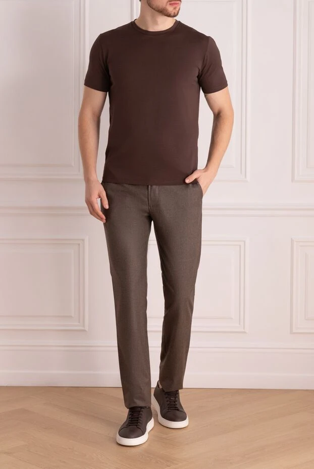 Cesare di Napoli man men's wool trousers, brown купить с ценами и фото 175594 - photo 2