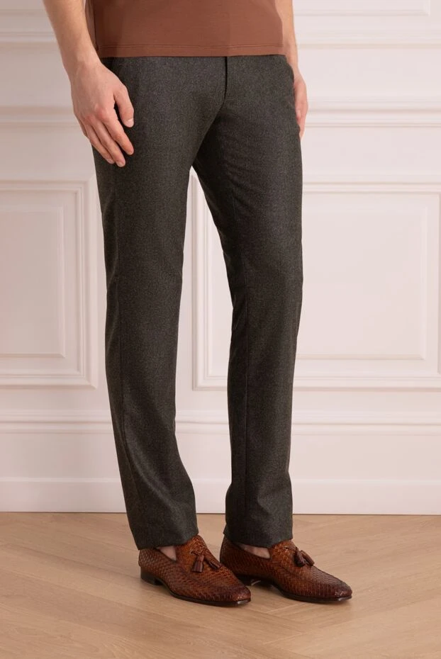 Cesare di Napoli man men's gray wool trousers купить с ценами и фото 175601 - photo 2