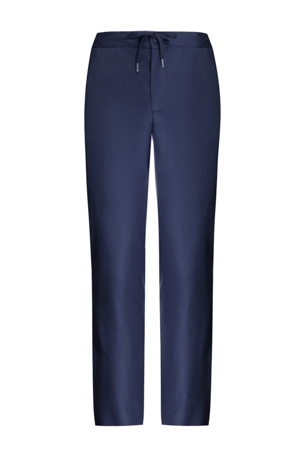 Cesare di Napoli man men's blue wool and cashmere trousers купить с ценами и фото 175603 - photo 1