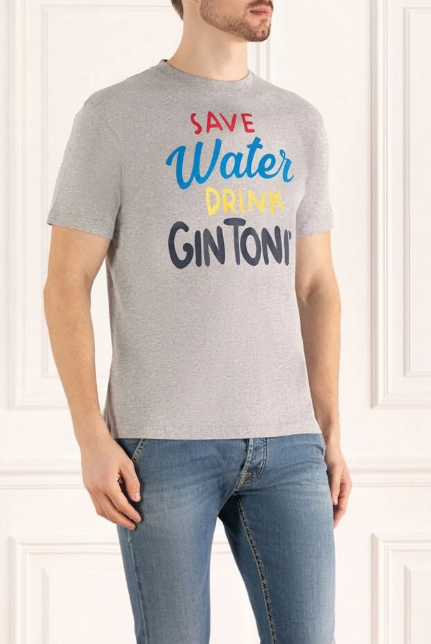 MC2 Saint Barth суды үнемдеңіз drink gin tonic деген жазуы бар мақта сұр ерлер футболкасы
 175609 - фото 3
