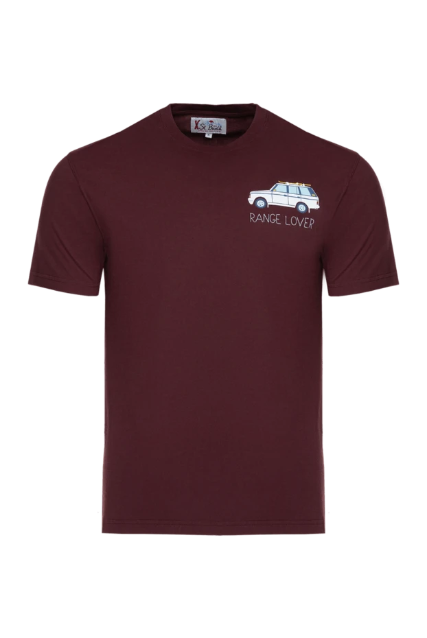 MC2 Saint Barth man men's burgundy cotton t-shirt купить с ценами и фото 175612 - photo 1