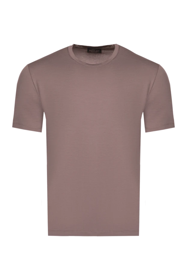 Cesare di Napoli man t-shirt made of cotton and elastane, brown for men купить с ценами и фото 175617 - photo 1