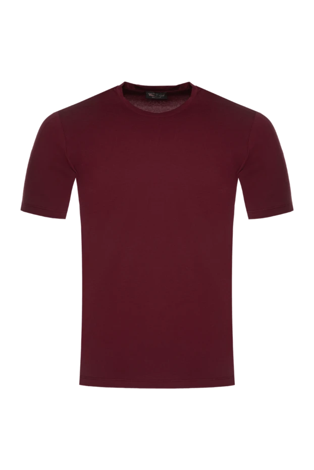 Cesare di Napoli man t-shirt made of cotton and elastane, burgundy for men купить с ценами и фото 175618 - photo 1