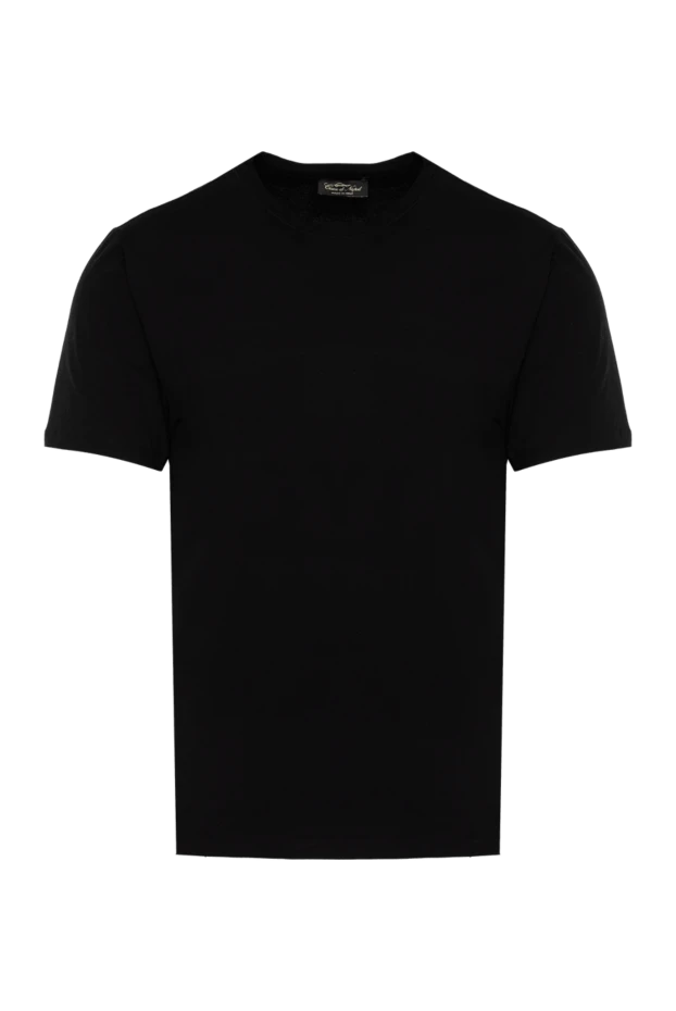 Cesare di Napoli man cotton and elastane t-shirt black for men купить с ценами и фото 175619 - photo 1